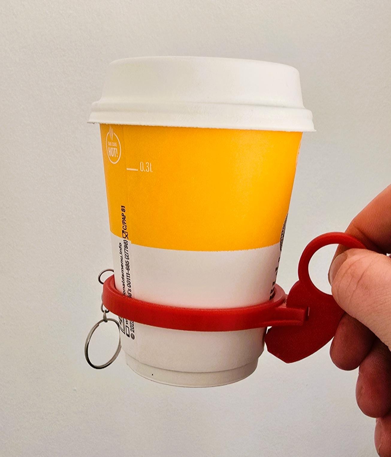 Coffee Cup Holder Keyring – Takeaway Cup Carrier, Magnetic Foldable Keychain for Hot Drinks